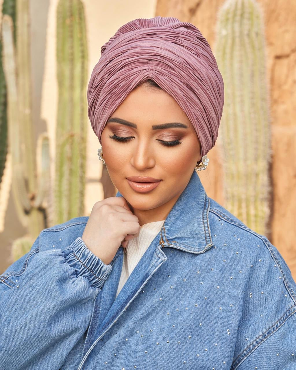One Color Dark Pink Turban
