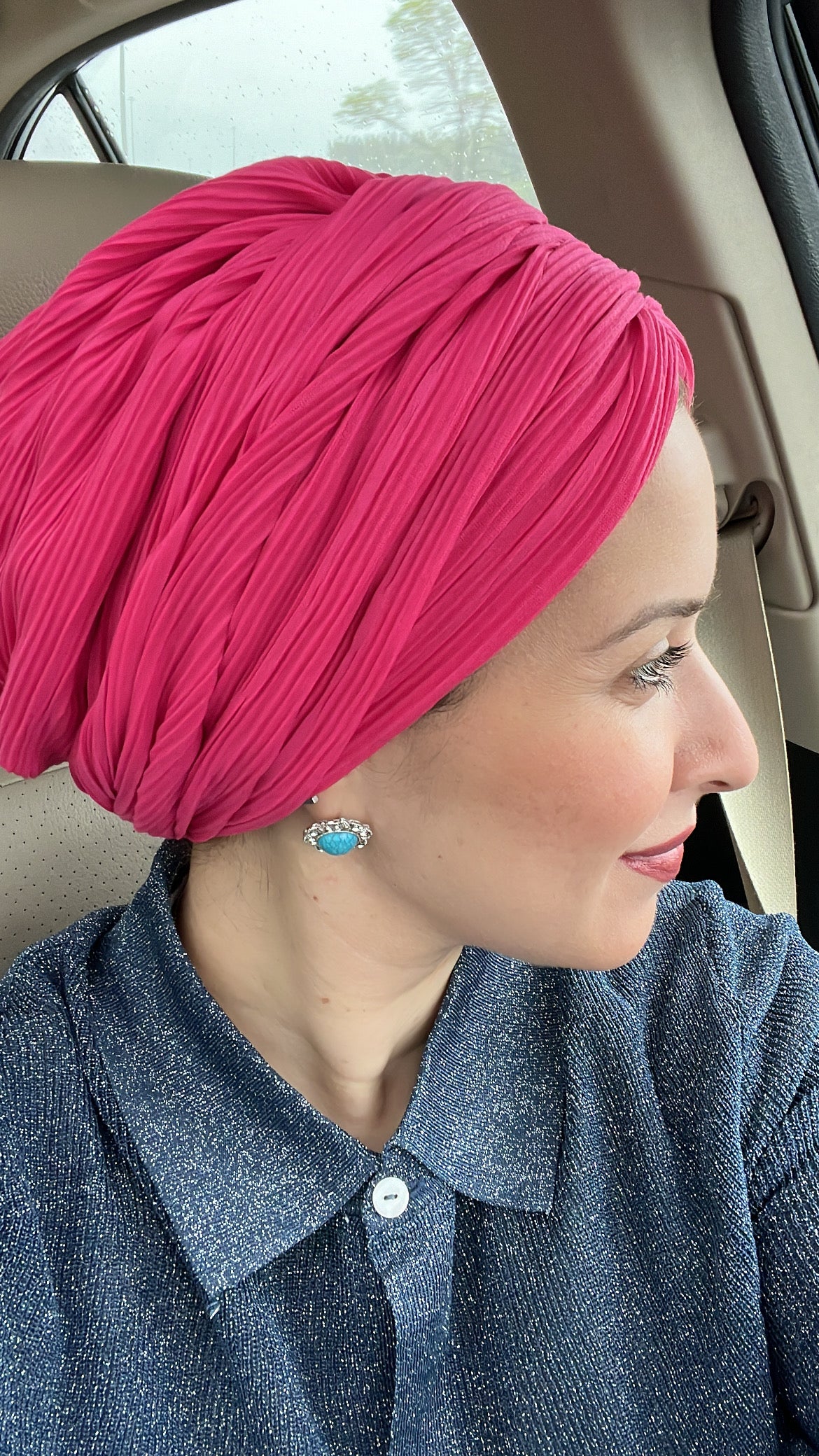 One Color Fuchsia Turban