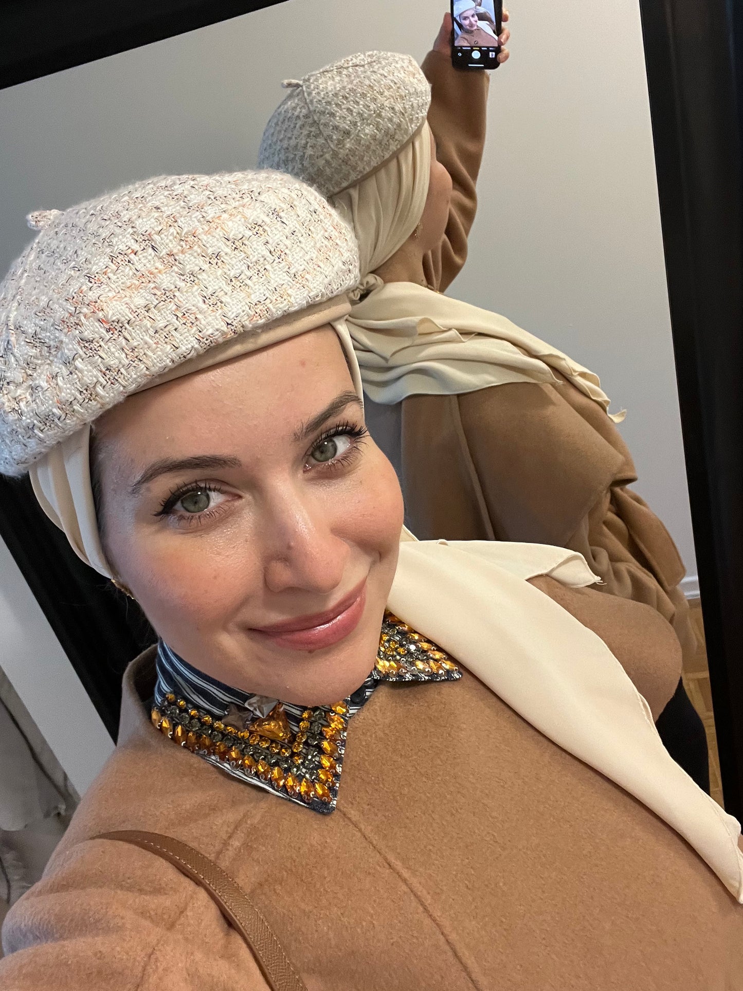 Turban with tie - Beige