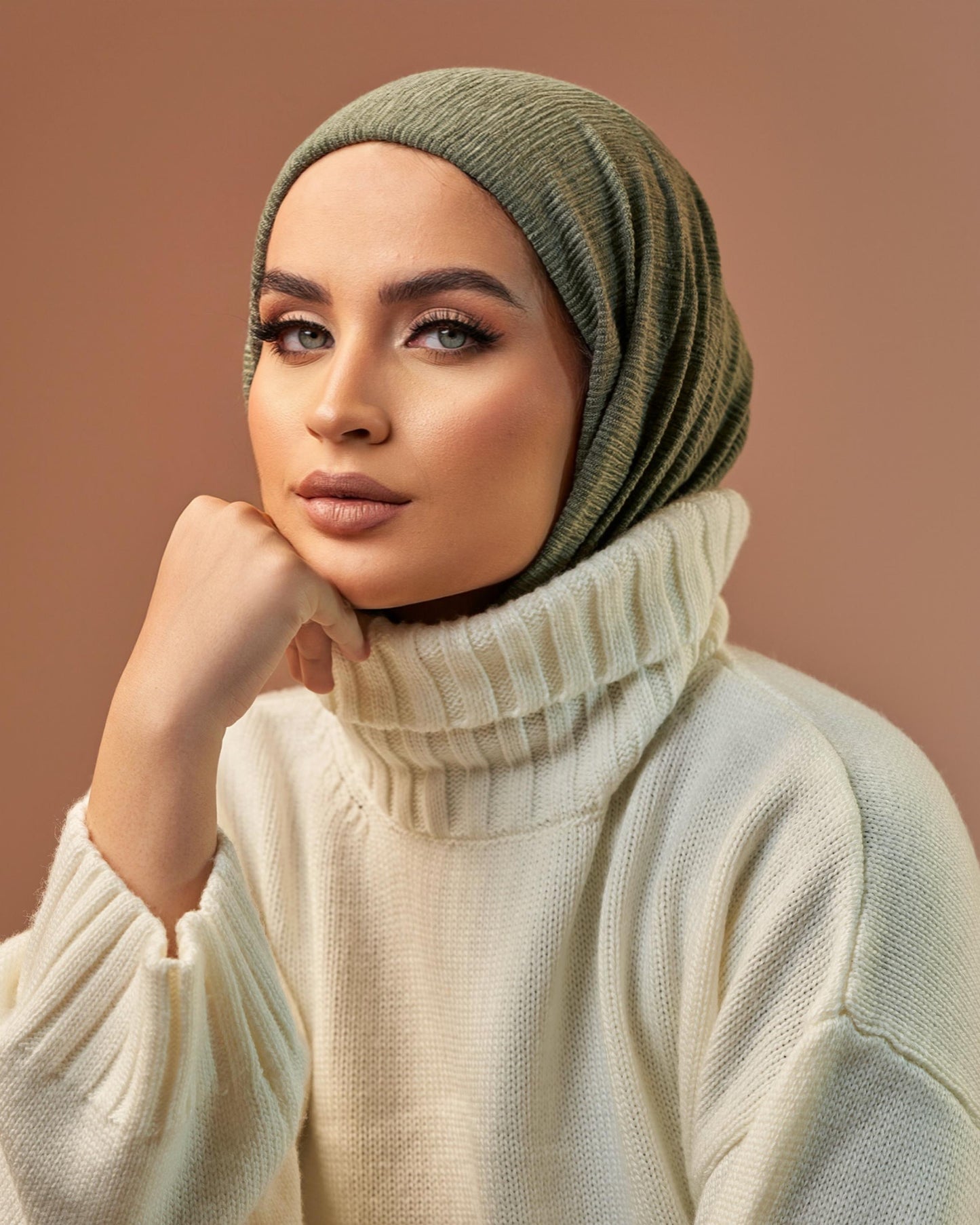 Turban with tie - Olive Green