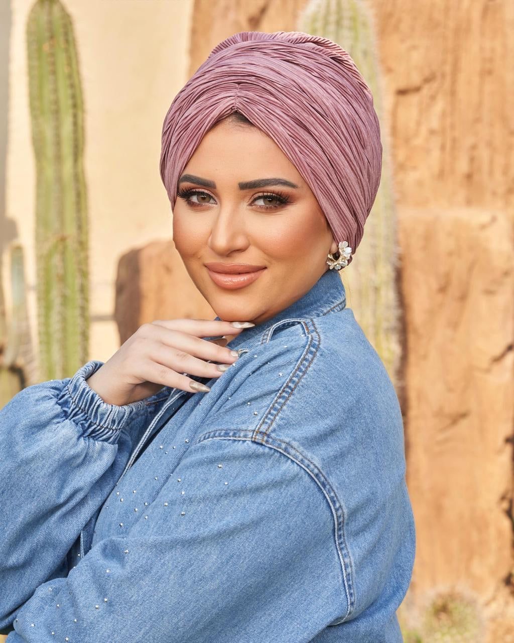 One Color Dark Pink Turban