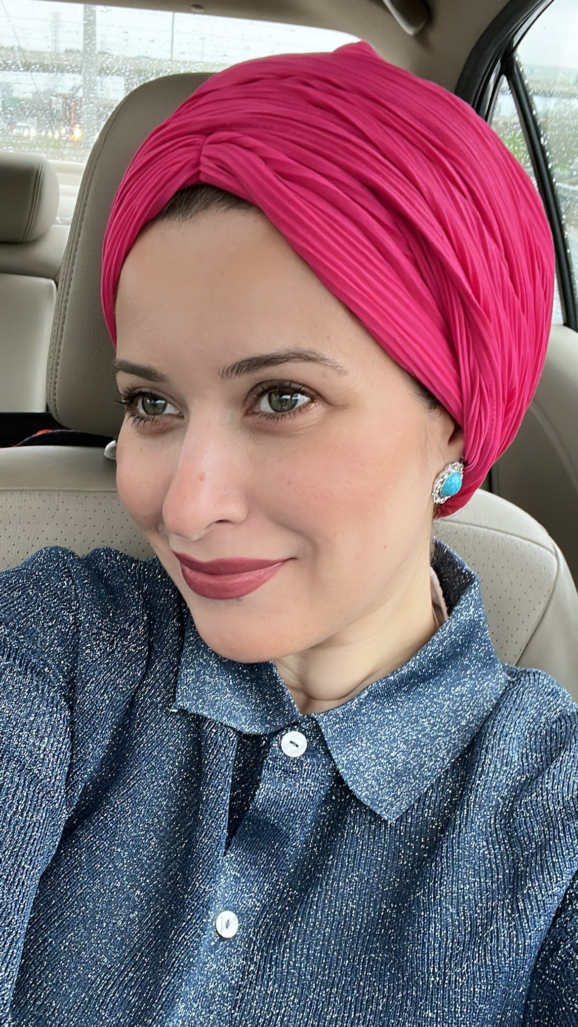 One Color Fuchsia Turban