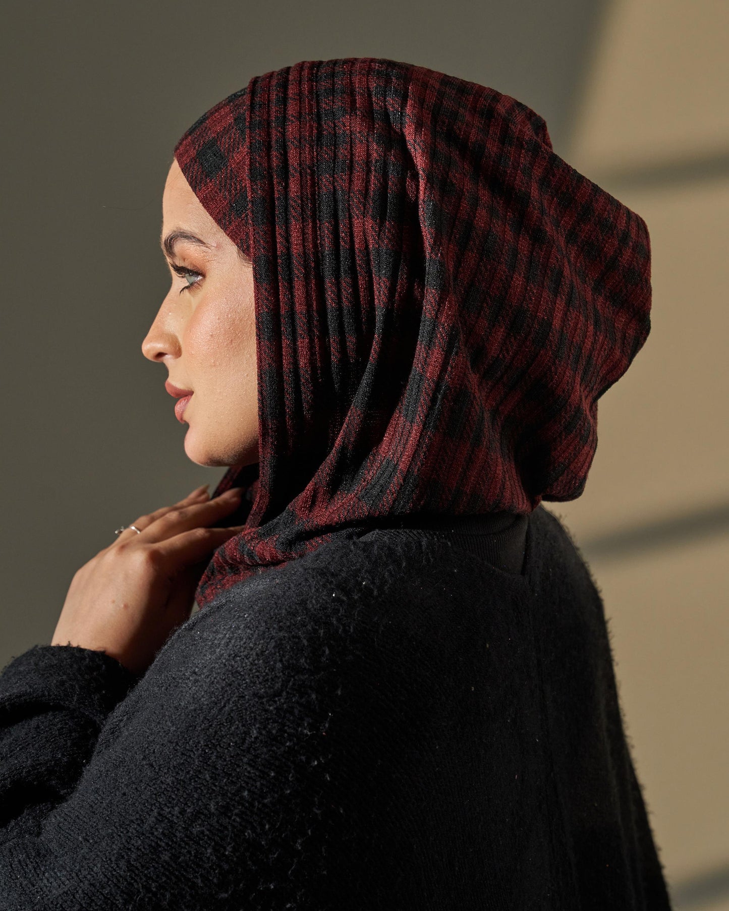 Two Pieces Hijab - Black and Red