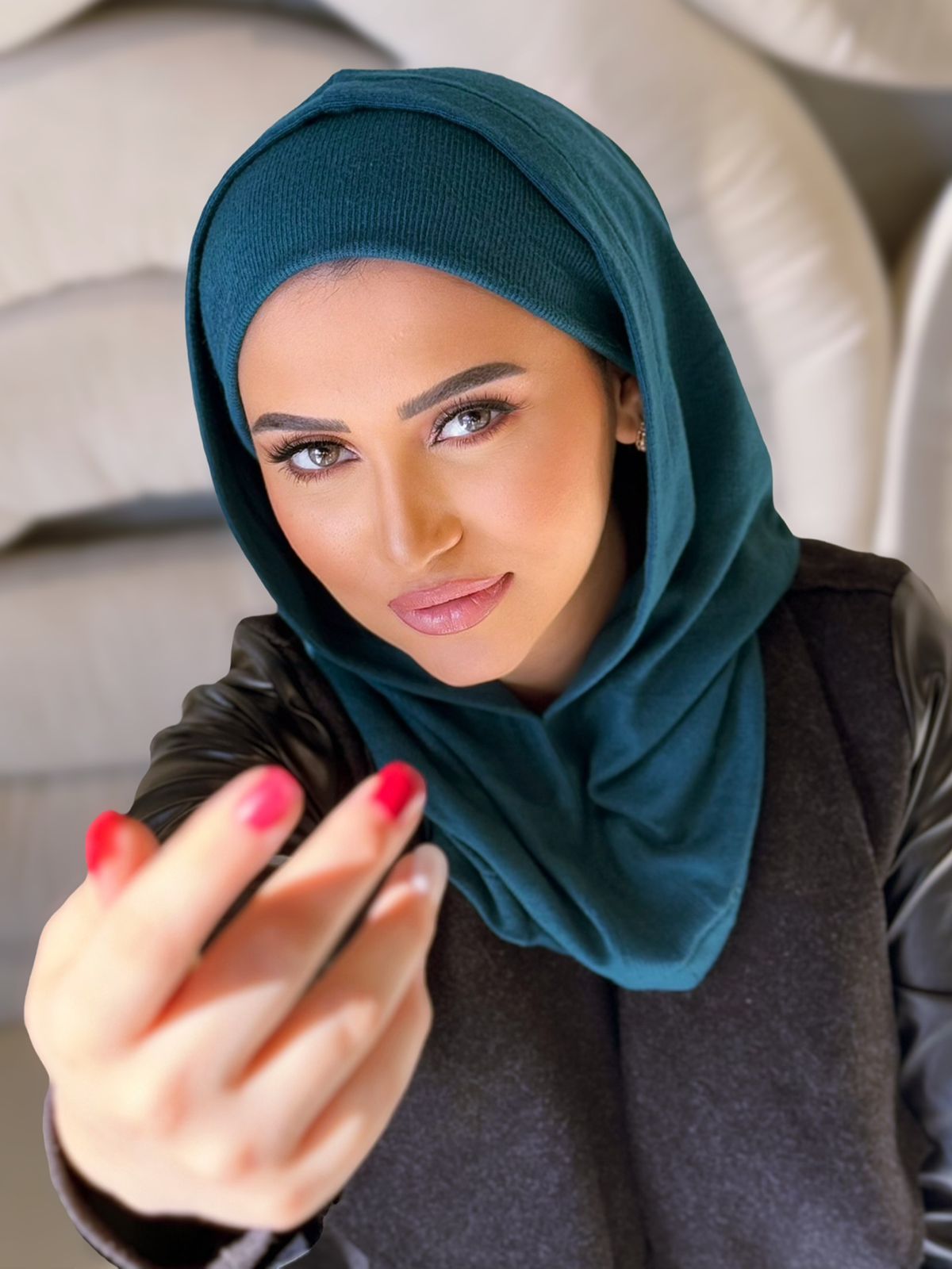 Wool - Two pieces hijab - Blue