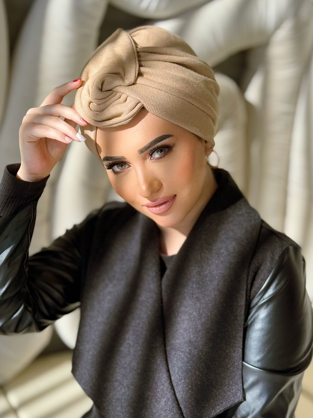 Wool - Dark Beige Turban