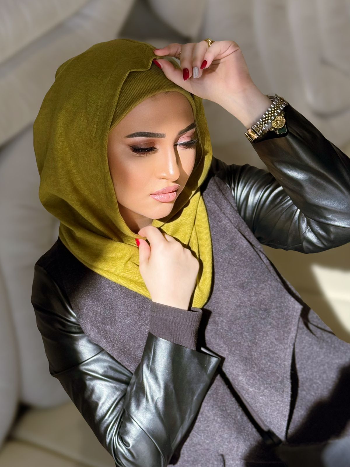 Wool - Two pieces hijab - Green