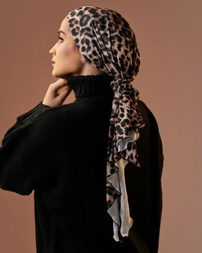 Turban with tie - Tiger Print
