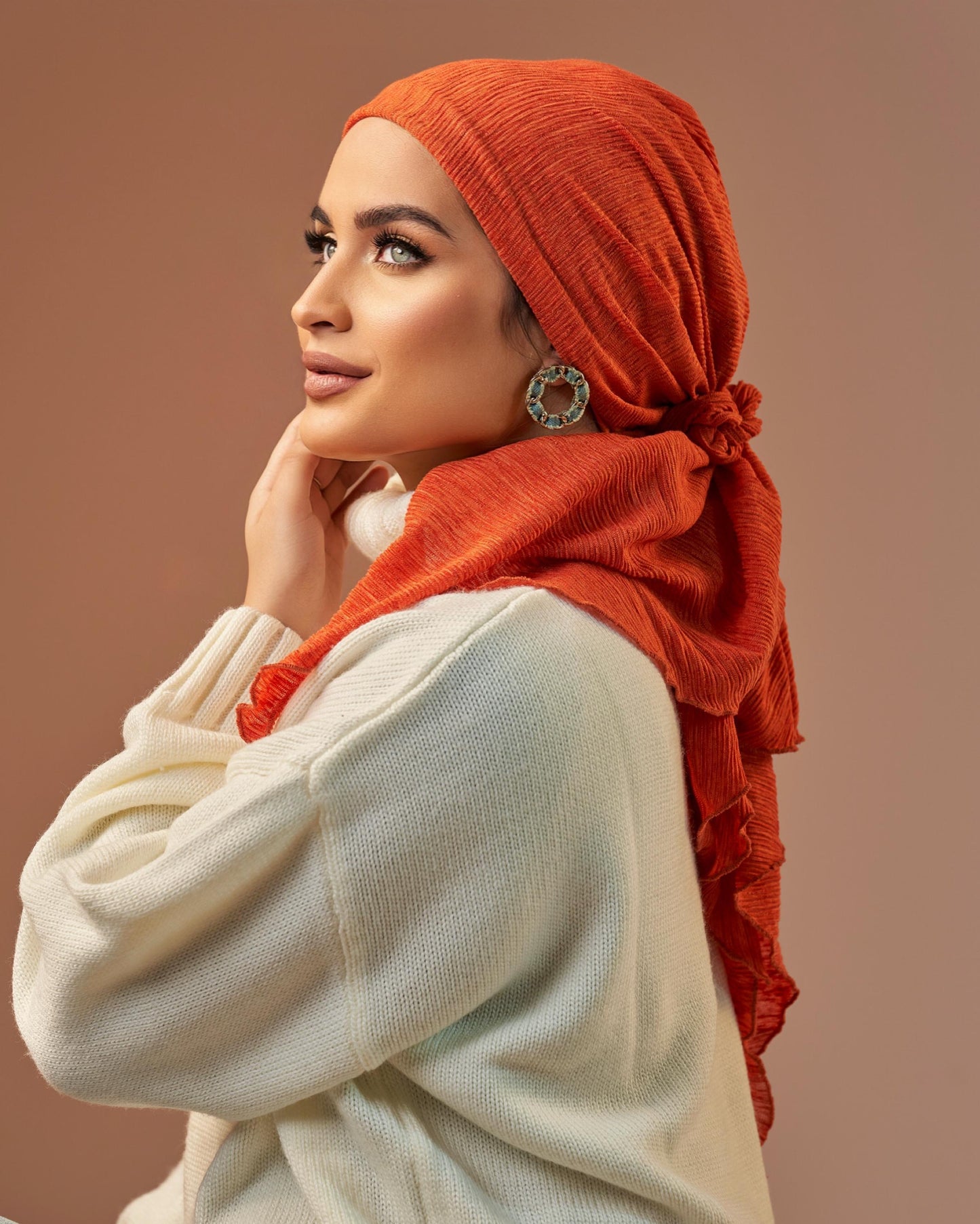 Turban with Tie - Orange