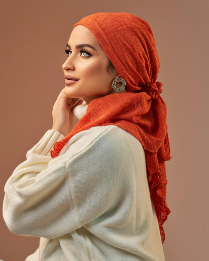 Turban with Tie - Orange