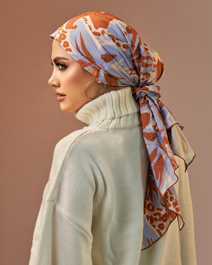 Turban with tie - Orange & Blue