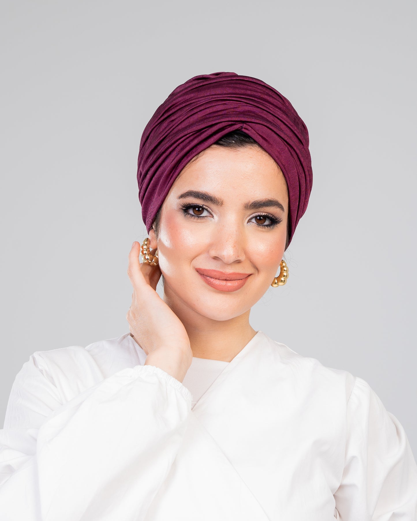 Turban with Bandana burgundy