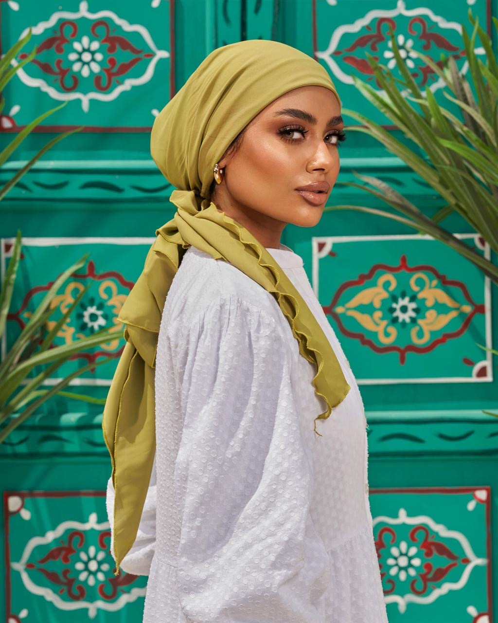 Turban with tie - Olive Green
