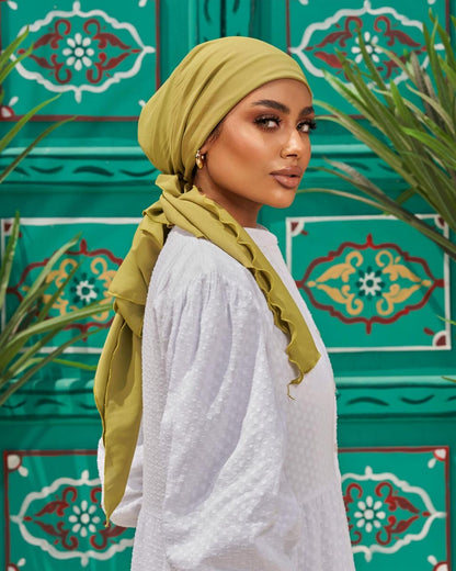 Turban with tie - Olive Green