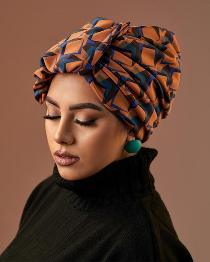 Formal Turban - Orange & Blue