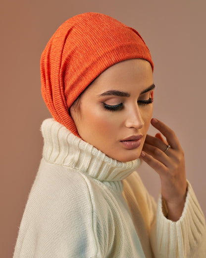 Turban with Tie - Orange