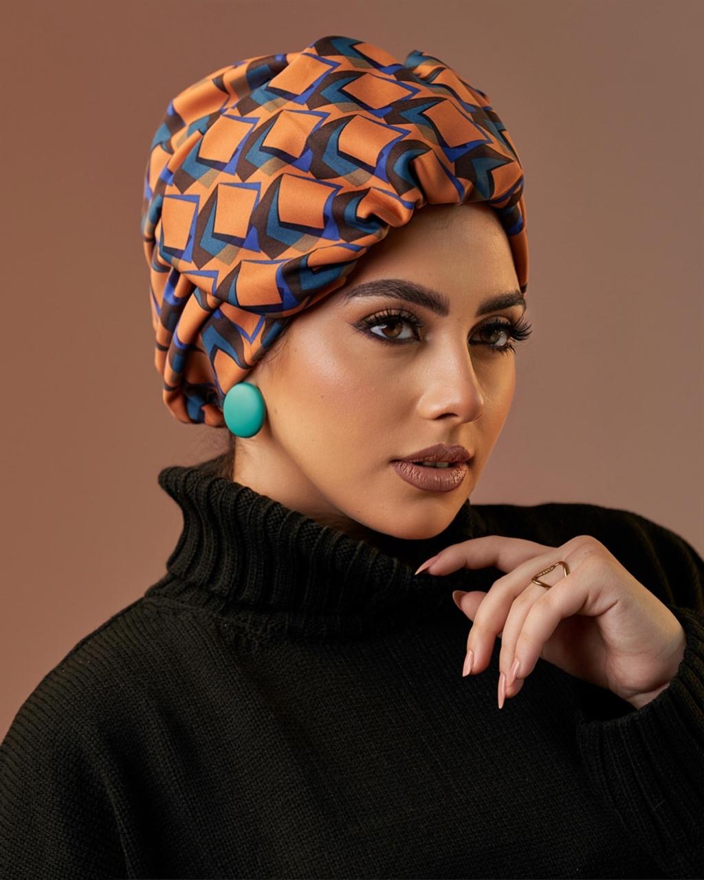 Formal Turban - Orange & Blue