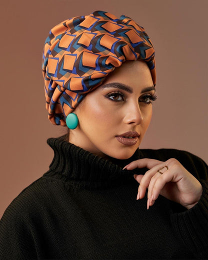 Formal Turban - Orange & Blue