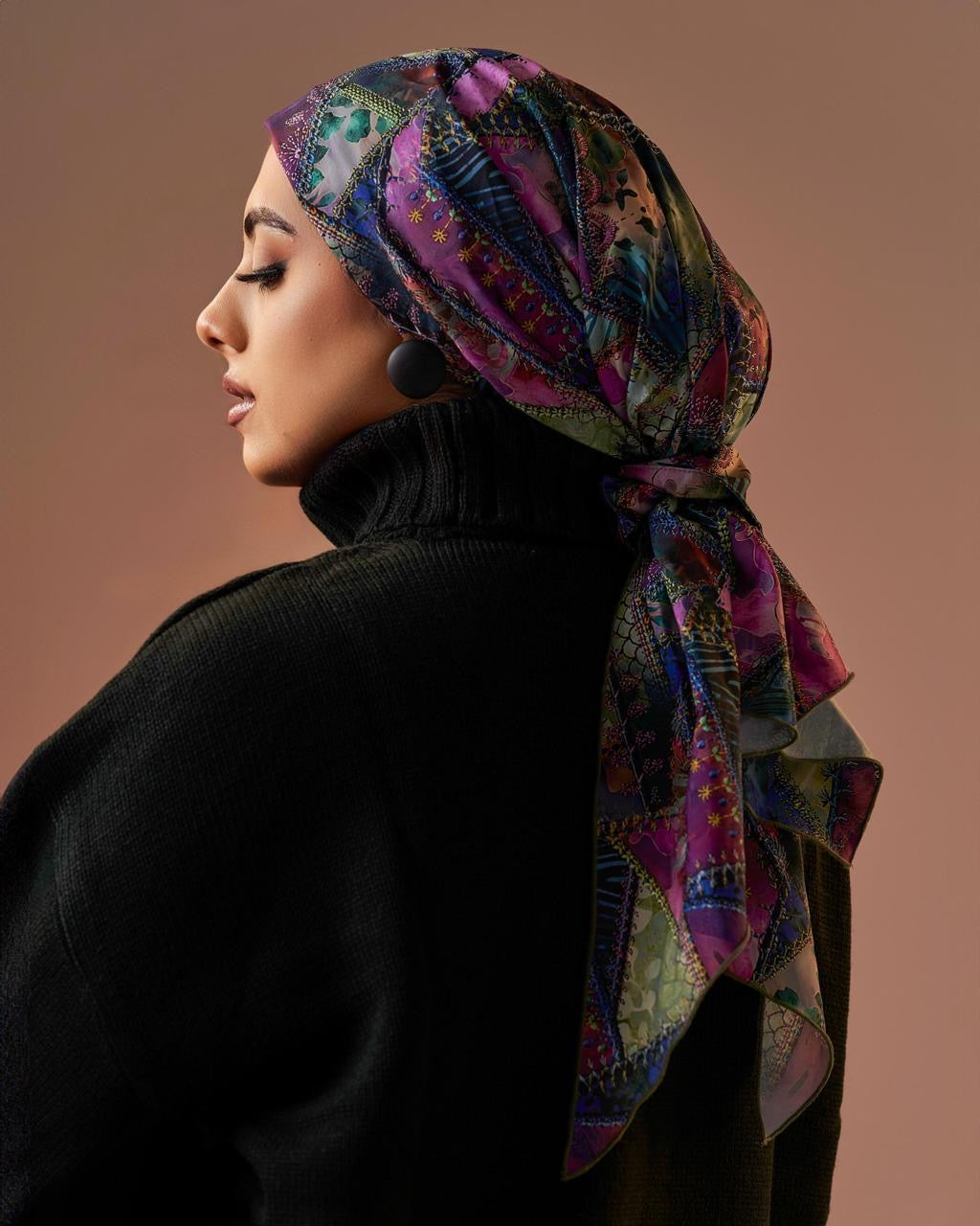 Turban with tie - Fuchsia