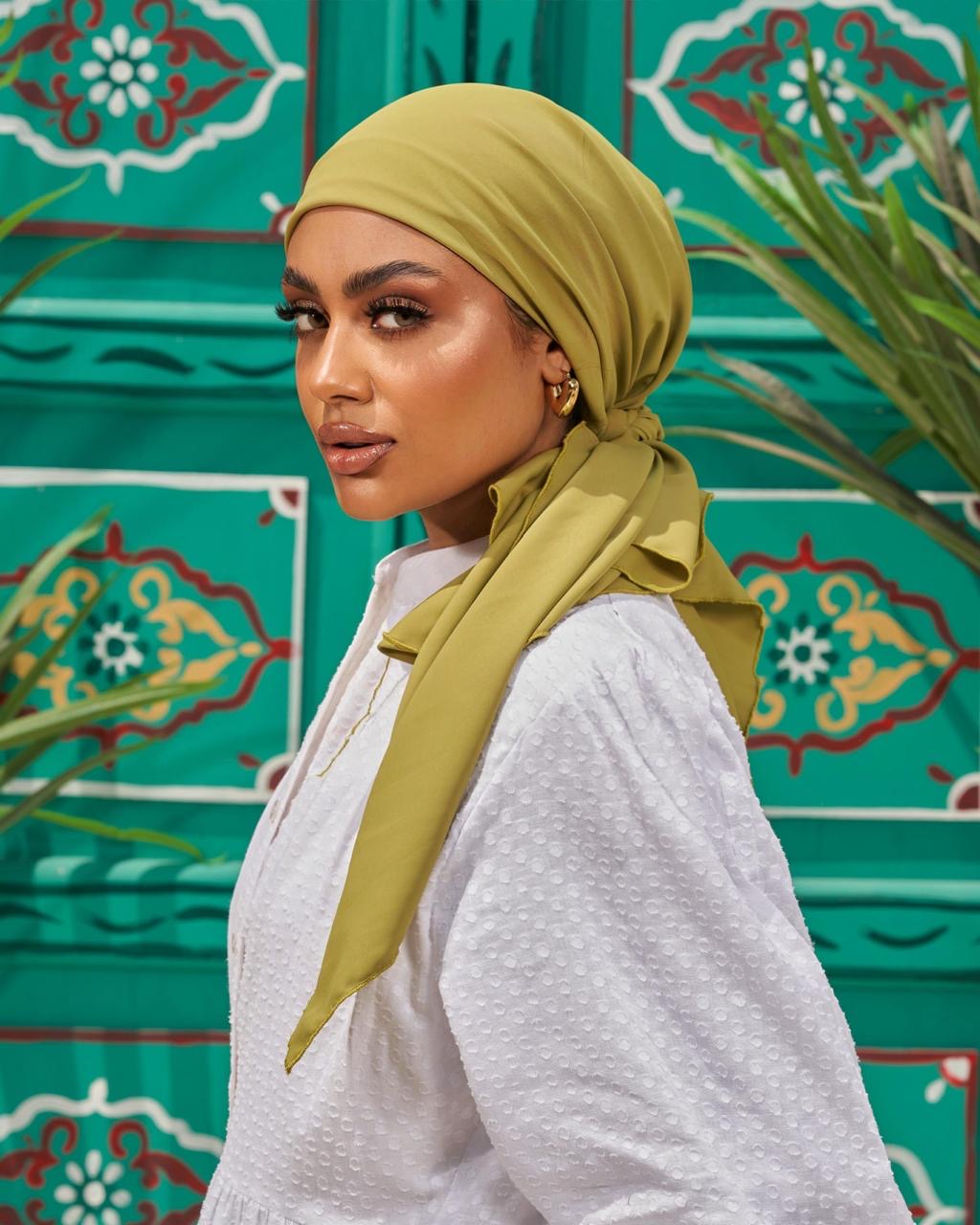 Turban with tie - Olive Green