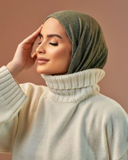 Turban with tie - Olive Green