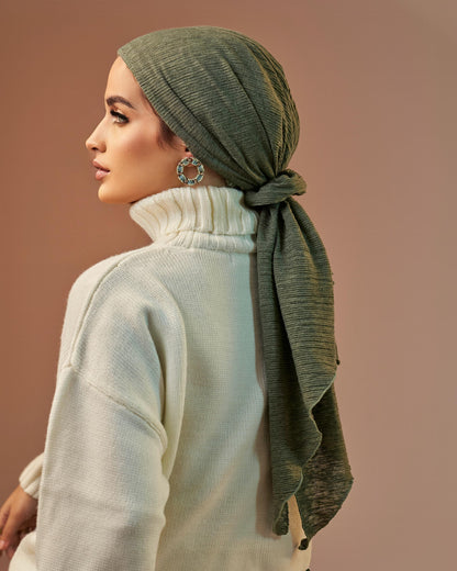 Turban with tie - Olive Green