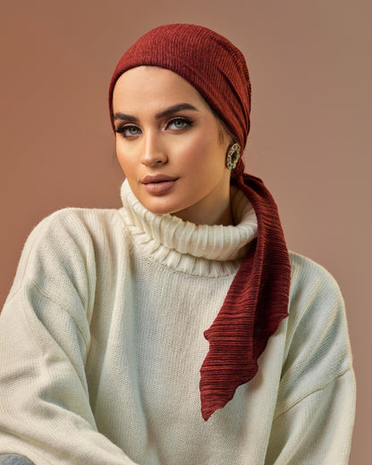 Turban with Tie - Burgundy