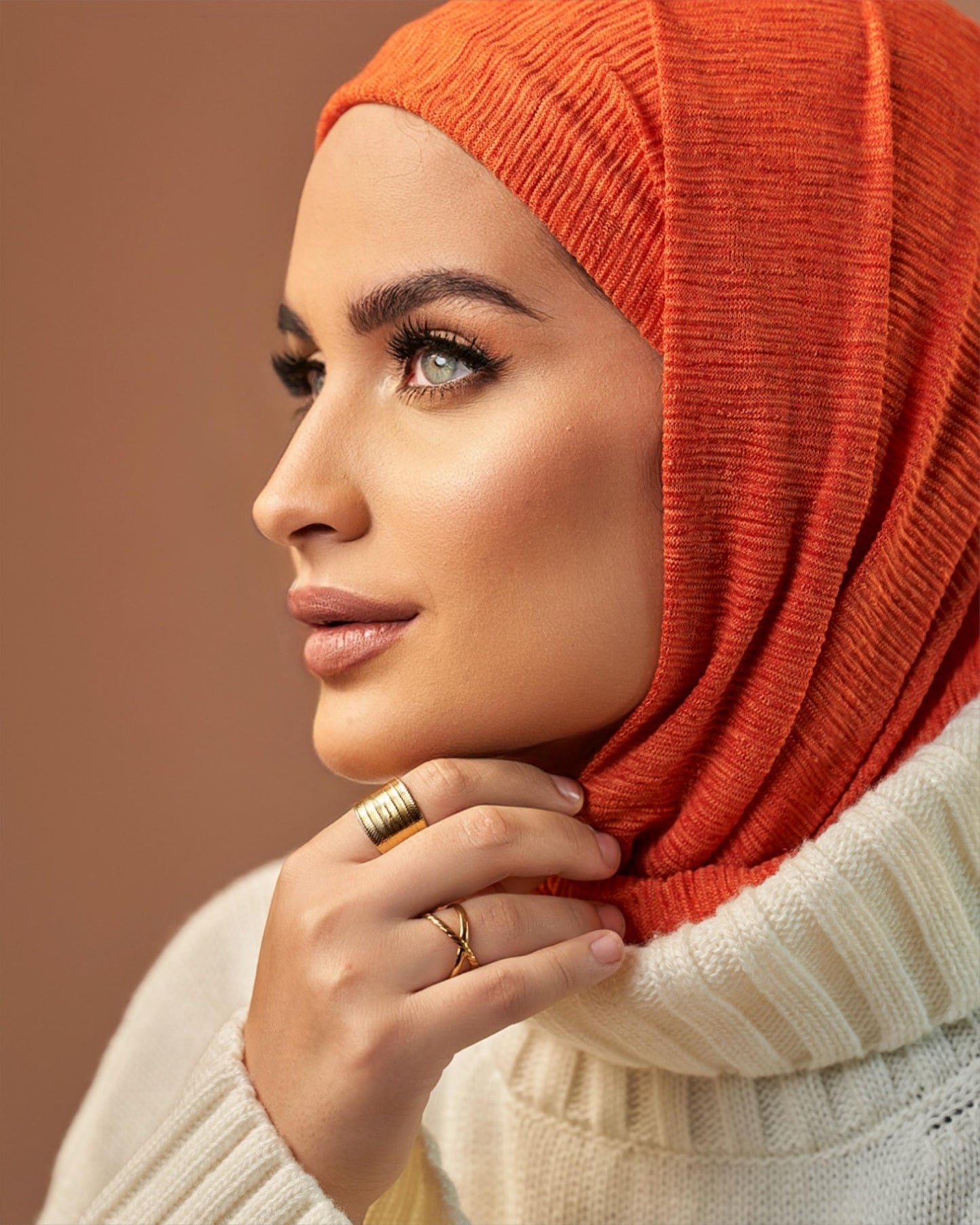 Turban with Tie - Orange