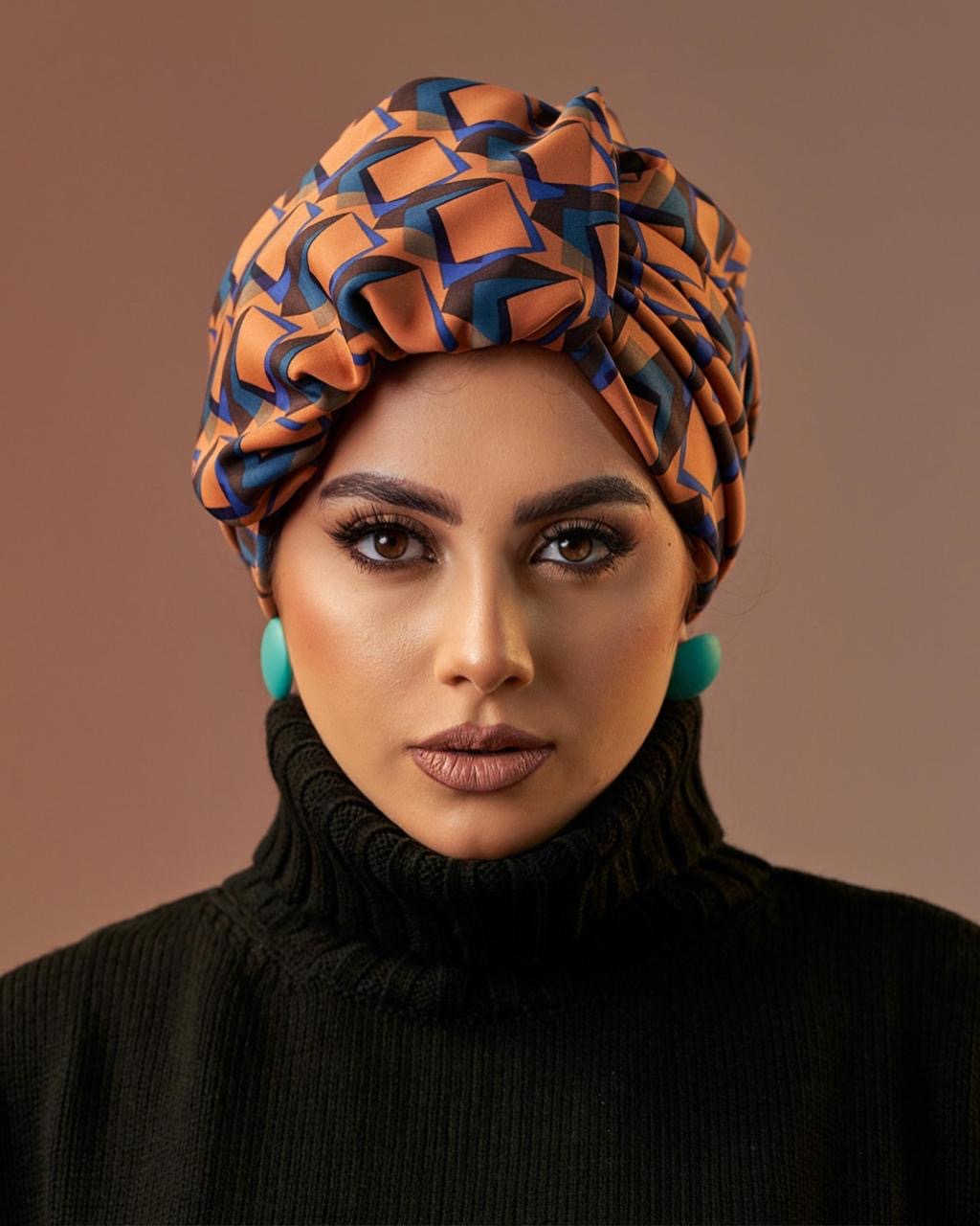 Formal Turban - Orange & Blue