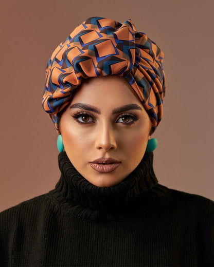 Formal Turban - Orange & Blue