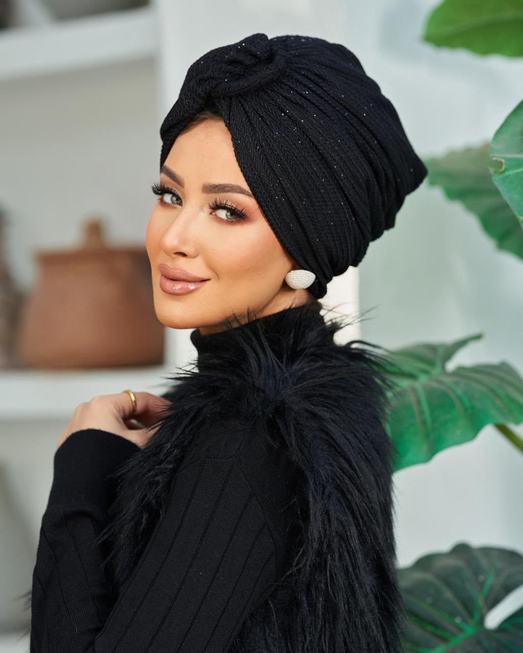 Formal - Ring Black Sparkling Turban
