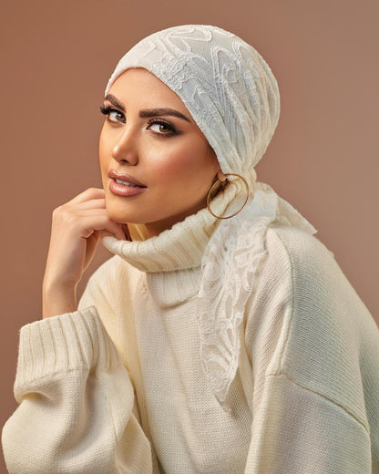 Turban with tie - Off White