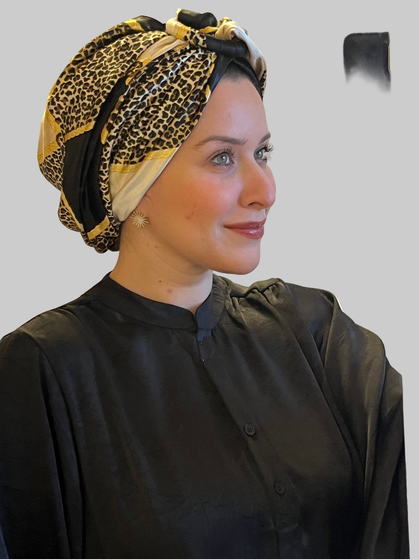 Tiger Velvet Ring Turban - Black White Gold