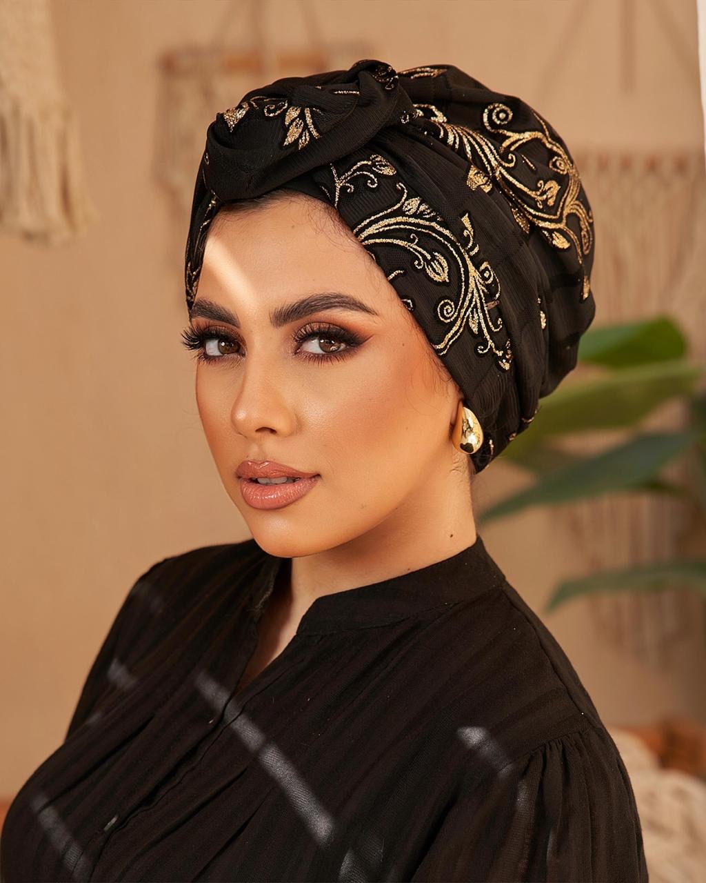 Formal Turban - Black & Gold