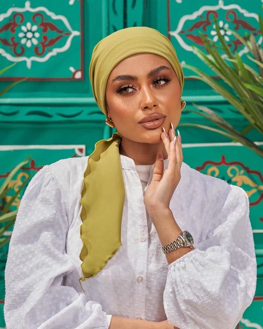 Turban with tie - Olive Green