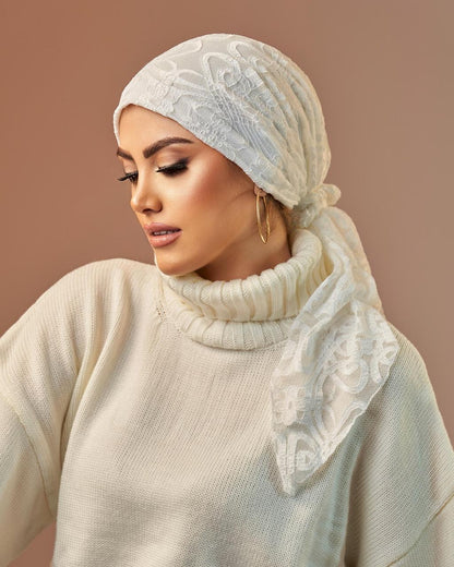 Turban with tie - Off White