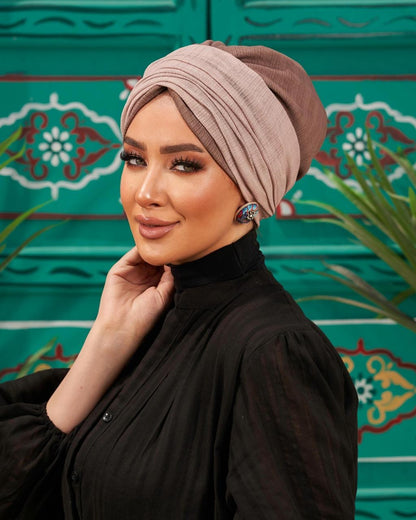 Two Shades Turban - Brown