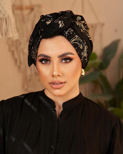 Formal Turban - Black & Gold