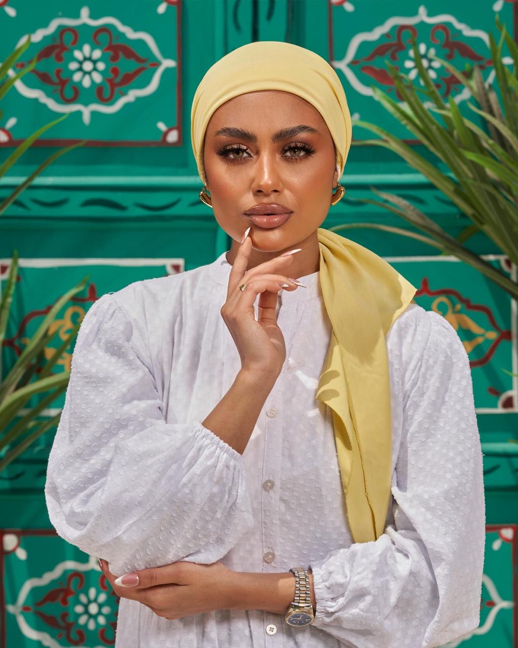 Turban with tie - Yellow