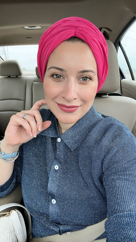 One Color Fuchsia Turban