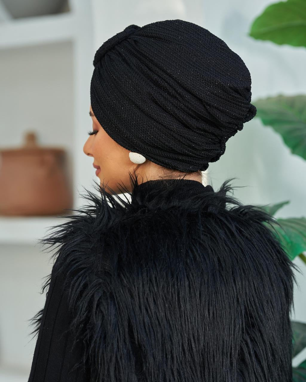 Formal - Ring Black Sparkling Turban