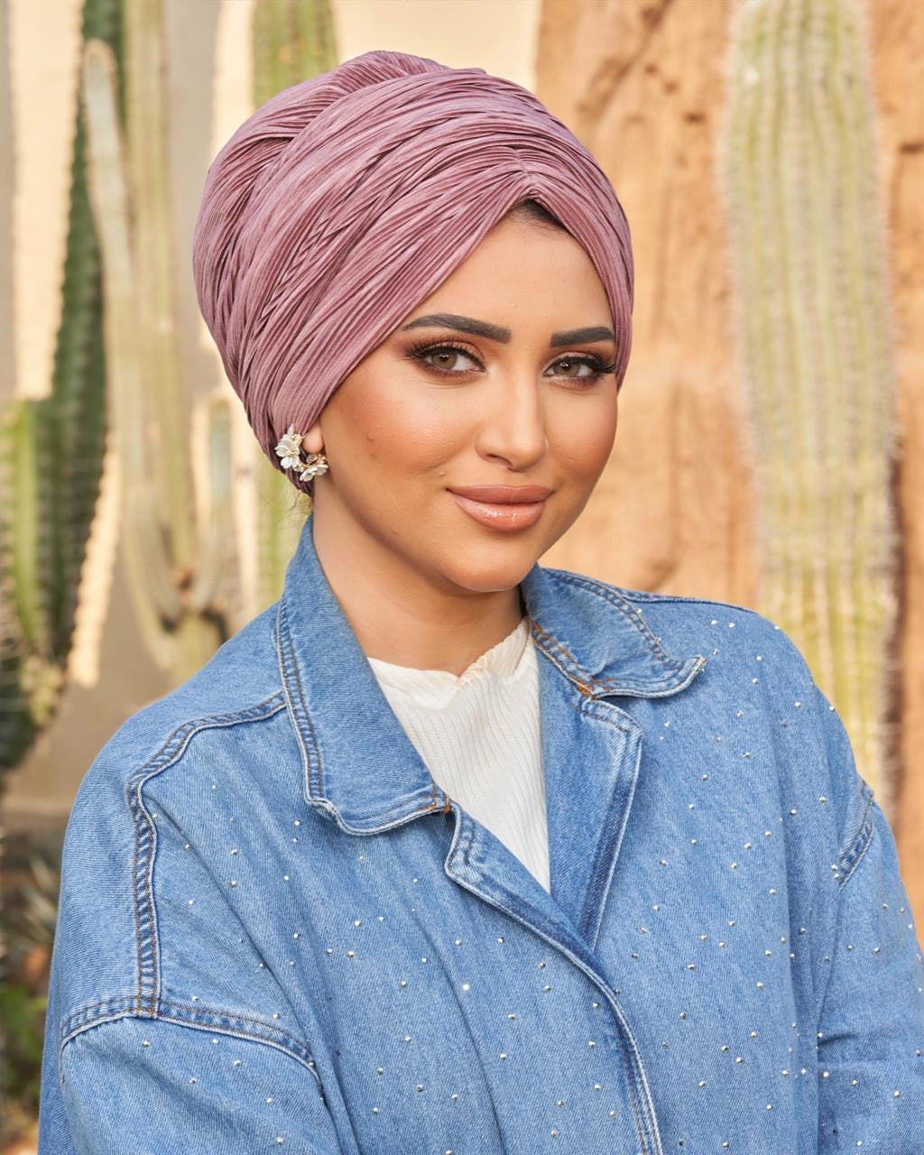 One Color Dark Pink Turban