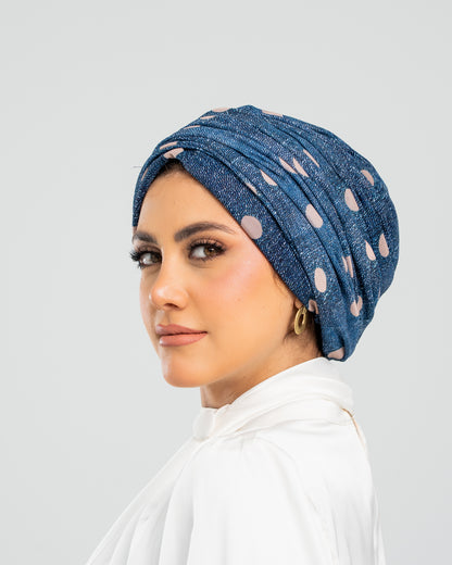 Turban with Bandana Blue Jeans & Pink