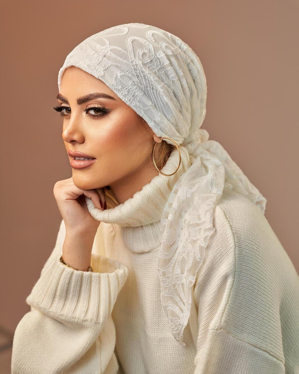 Turban with tie - Off White