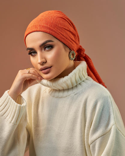 Turban with Tie - Orange