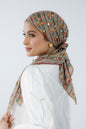 Turban with Tie Beige Blue Yellow Red Orange