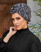 Sparkling Black & White Turban
