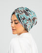 Turban with Bandana Blue Black Beige