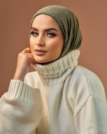 Turban with tie - Olive Green