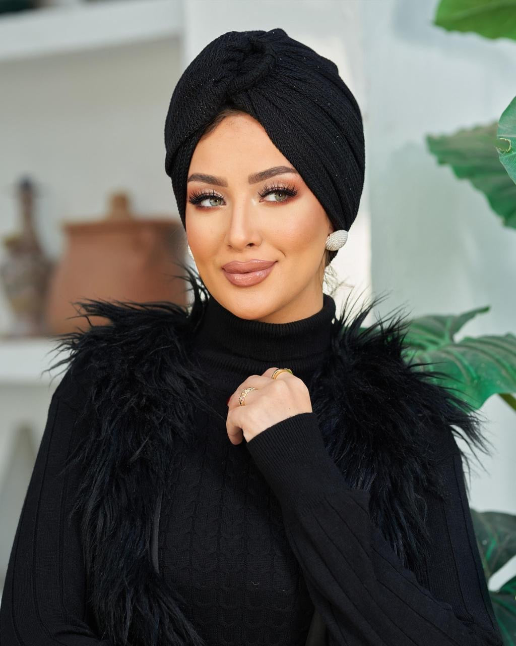 Formal - Ring Black Sparkling Turban