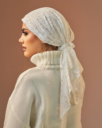 Turban with tie - Off White